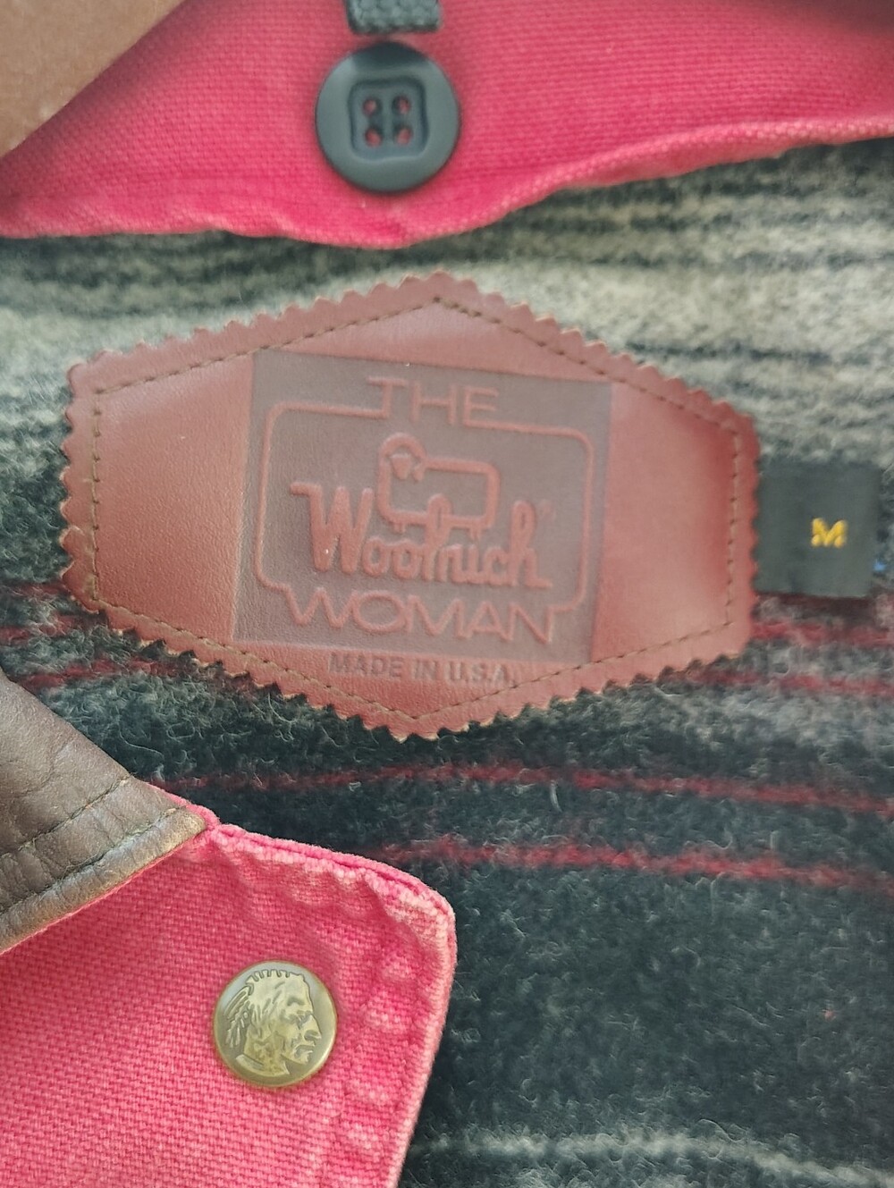 Vintage Woolrich Blanket Lined Women’s Chore Coat Barn Jacket - Red Size M - Picture 4 of 7